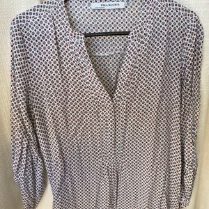 Beautiful white blouse with red and blue details